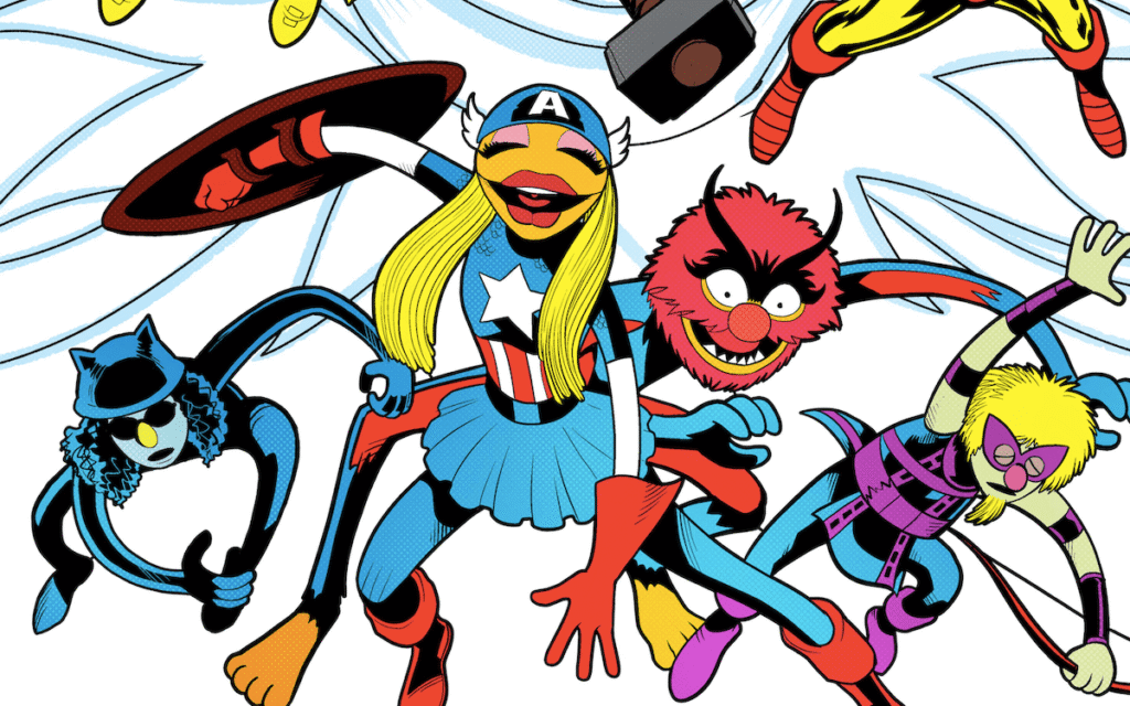 Kermit, Miss Piggy e outros personagens estrelam capas que homenageiam momentos clássicos dos quadrinhos Marvel.