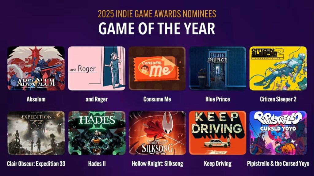 Indie game awards 25